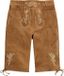 Men Plus Heren 3/4 Klederdracht-lederhose Echt Leer Kaneel Maat 62