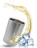 Unyqoos Refroidisseur de vin - Refroidisseur de bouteille et seau à champagne - Acier inoxydable - Argent