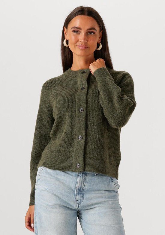 Selected Femme SELECTED WOMEN Slflulu Ls Knit Short Cardigan - Olive - Size S