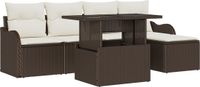 vidaXL - Poly Rattan Loungeset - 6 Zitplekken - Bruin en Crème