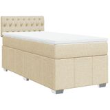 VidaXL Boxspringbed met matras, crème, 100x200 cm