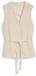 Tom Tailor - Crinkle blazer-vest met linnen - Maat 38 - sand stone beige melange