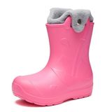 Ladeheid Kinder Regenlaarzen - Rubberen Laarzen met Warme Voering - Waterdicht - Roze - 30/31