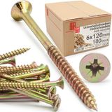 Merkloos / Sans marque LUN FIX Geharde Schroeven 6x120mm Verzinkt (100 stuks)