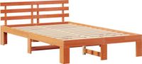 vidaXL Bedframe Wasbruin 120 x 190 cm Massief grenenhout