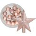 Decoris kerstballen 14x st 3 cm - met ster piek - lichtroze - kunststof