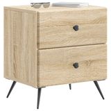 vidaXL Nachtkastje Sonoma Eiken 43 x 34,5 x 47,5 cm Bewerkt hout