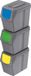 Prosperplast Afvalscheidingprullenbakken - 3-delig - grijs - 20 L per unit