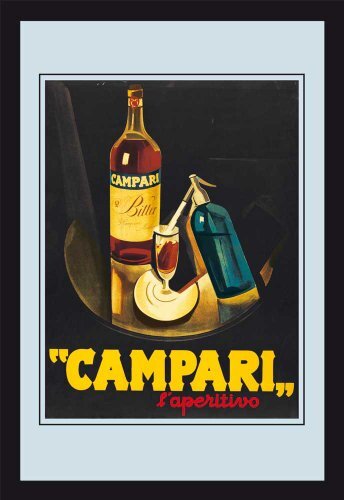Empire empireposter Campari - Aperitivo - afmetingen (cm), ca. 20x30 - Bedrukte spiegel, NIEUW - beschrijving: - Bedrukte wandspiegel met zwart kunststof frame in houtlook -