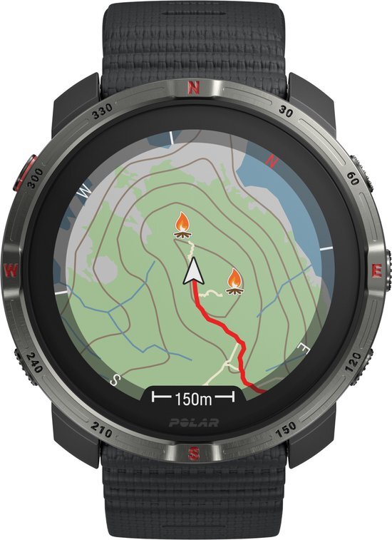 POLAR GRIT X2 BLK S-L - Zwart - Smartwatch - 45 mm - Unisex