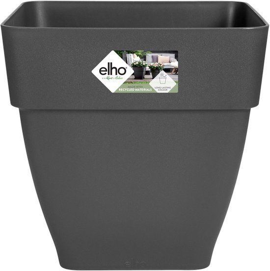 Elho Vibia Campana Vierkant 30 - Bloempot voor Buiten - Antraciet