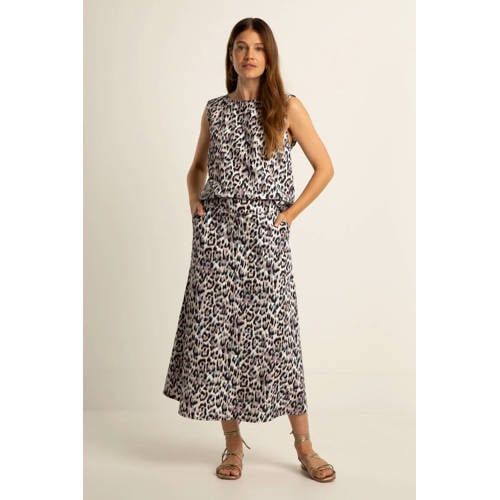 Expresso Expresso midi rok met dierenprint multi