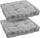 Unyqoos® Set van twee comfortabele zitkussens voor binnen en buiten in lichtgrijs