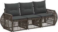 vidaXL Tuinbank - Set - 3 zitplekken - Grijs en Donkergrijs - Polyrattan