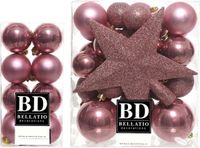 Bellatio Decorations Shoppartners Bv 49x Kunststof Kerstballen Oudroze (Velvet Pink) Mix - 6 cm