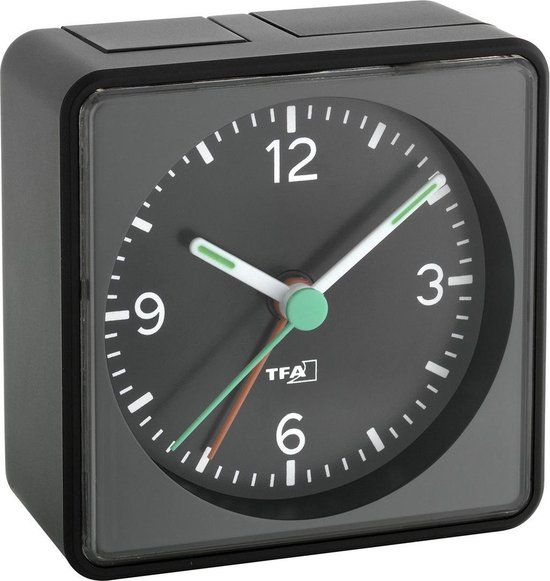 TFA Dostmann 60.1013.01 Wekker Quartz Zwart