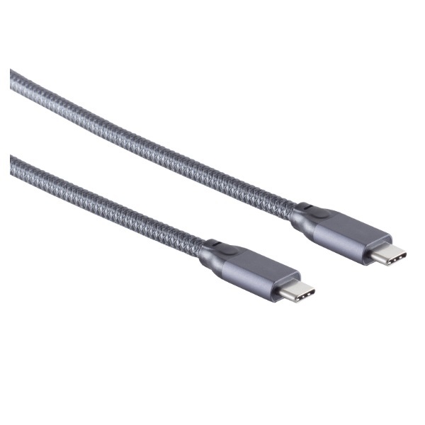 S-Impuls Premium USB-C naar USB-C kabel - USB3.2 Gen 2x2 met DP Alt Mode en E-Marker chip - tot 20V/5A / zwart - 1 meter