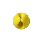 VKETO Kabelcliphouder, zelfhechtende kabelclips, organizer, multifunctioneel, voor desktops, draadbeheer, één gat positie (geel)