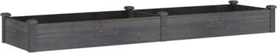 vidaXL Verhoogde Plantenbak - Houten Plantenbakken - Plantenbak verhoogd met voering 240x60x25 cm vurenhout grijs