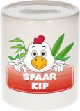 Bellatio Decorations Shoppartners Bv Kinder spaarpot - met kippen print - 8 x 9 cm - spaarpotten - dieren - keramiek - Chicky