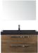 BES LED Seville Badmeubelset 100 cm - Tabacco - Wastafel Hardsteen Wit Lucca met Spiegel