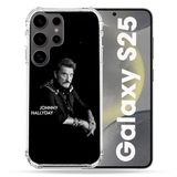 Cokitec Versterkte hoes voor Samsung Galaxy S25 Muziek Johnny Hallyday Zwart