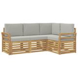 vidaXL Ensemble de canapés d'extérieur 4 pc Blanc et gris clair