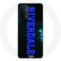 Maniacase Etui voor Oppo A74 Riverdale Serie Blauw Logo