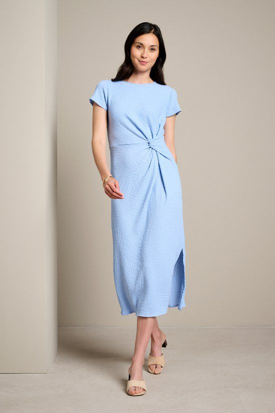 LolaLiza Jurk R Smocktwist 08104544 Lichtblauw Dames Maat XXL
