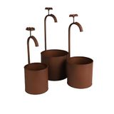 Garden & Metal roesteffect, set van 3 afdekkingen van metaal, design kraan