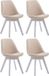 CLP Borneo V2 Set van 4 eetkamerstoelen - Stof creme wit