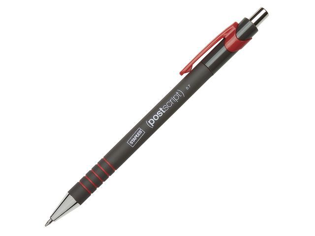 Staples Postscript Balpen - Fijne Punt - 0,7 mm - Rood