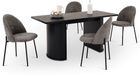 IDIMEX Eethoek GUARDA/CASSIE met 4 stoelen – noir/gris