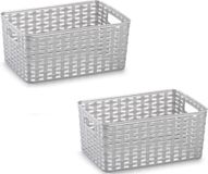 Plasticforte Opbergmand - 6x - Kastmand - rotan kunststof - zilver - 10 Liter - 22 x 33 x 16 cm