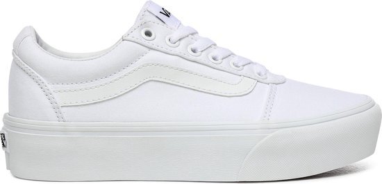 Vans Ward Platform Canvas Dames Sneakers - White - Maat 36