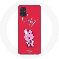 Maniacase Etui voor Samsung Galaxy A71 BTS Bangtan Boys BT21 Cooky Rode Achtergrond