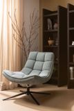 WOOOD Maudi Draaifauteuil - Blue Stone - Polyester - Industrial Style - 84x74x86