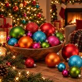 Inge-glas Inge Christmas Kerstballen - 19x - gekleurd - kunststof - kerstballenset - kerstversiering