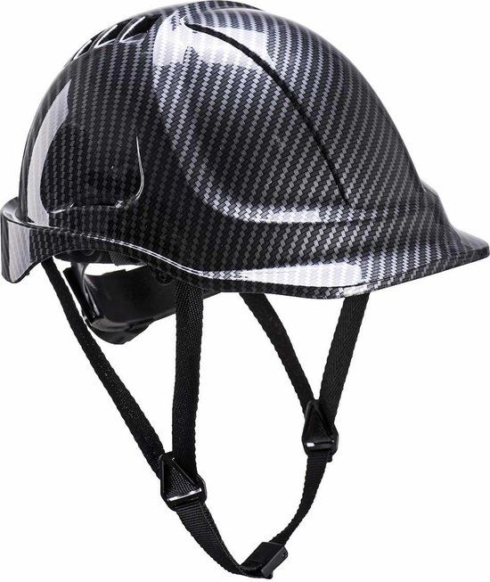 Portwest Veiligheidshelm - Carbon look - Antraciet grijs - Verstelbaar - 56-63 cm