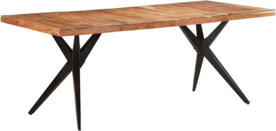 vidaXL Eettafel 200x90x76 cm massief acaciahout