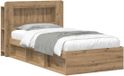 vidaXL Bedombouw met opslag Artisanaal eiken 90 x 190 cm Bewerkt hout