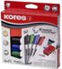 Kores Whiteboard & Flipover markers Kores XW2, beitelvormige punt 3-5mm 4 stuks en wisser