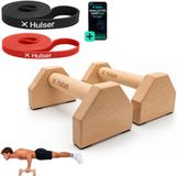 Hulser Houten Parallettes met Weerstandsbanden