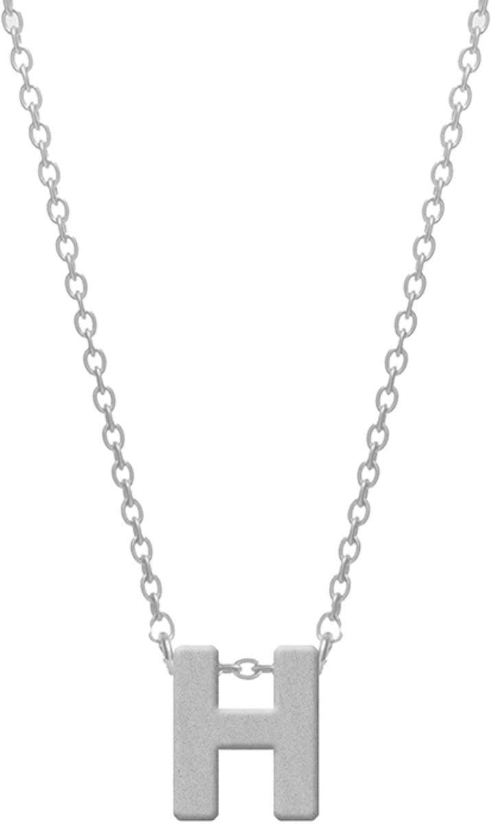 CO88 Collection 8CN-11007 - Stalen collier - letterhanger H 9 mm - lengte 42+5 cm - zilverkleurig