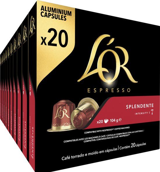 L'OR Espresso Splendente Koffiecups - Intensiteit 7/12 - 200 cups