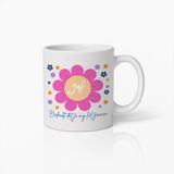 Nevolis Juf Bedankt Mok 330ml – Dankjewel Dat Je Mij Liet Groeien – Schattige Bloemenbeker Cadeau voor Juf, Leraar of Mentor