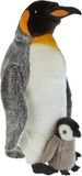 Ravensden Koningspinguin knuffel met kuiken - 50 cm - pluche pinguins