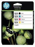 HP 6C3Z1NE Verpakking met 4 originele HP 924 inktpatronen: zwart, cyaan, magenta, geel, geschikt voor HP OfficeJet Pro 9010 en 9020 series