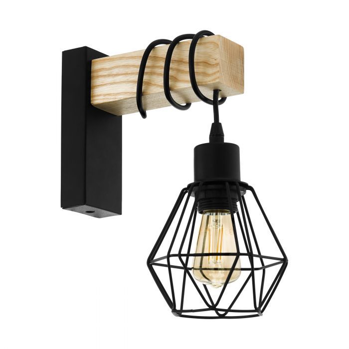 EGLO Townshend 5 Wandlamp - Bruin/Zwart - E27