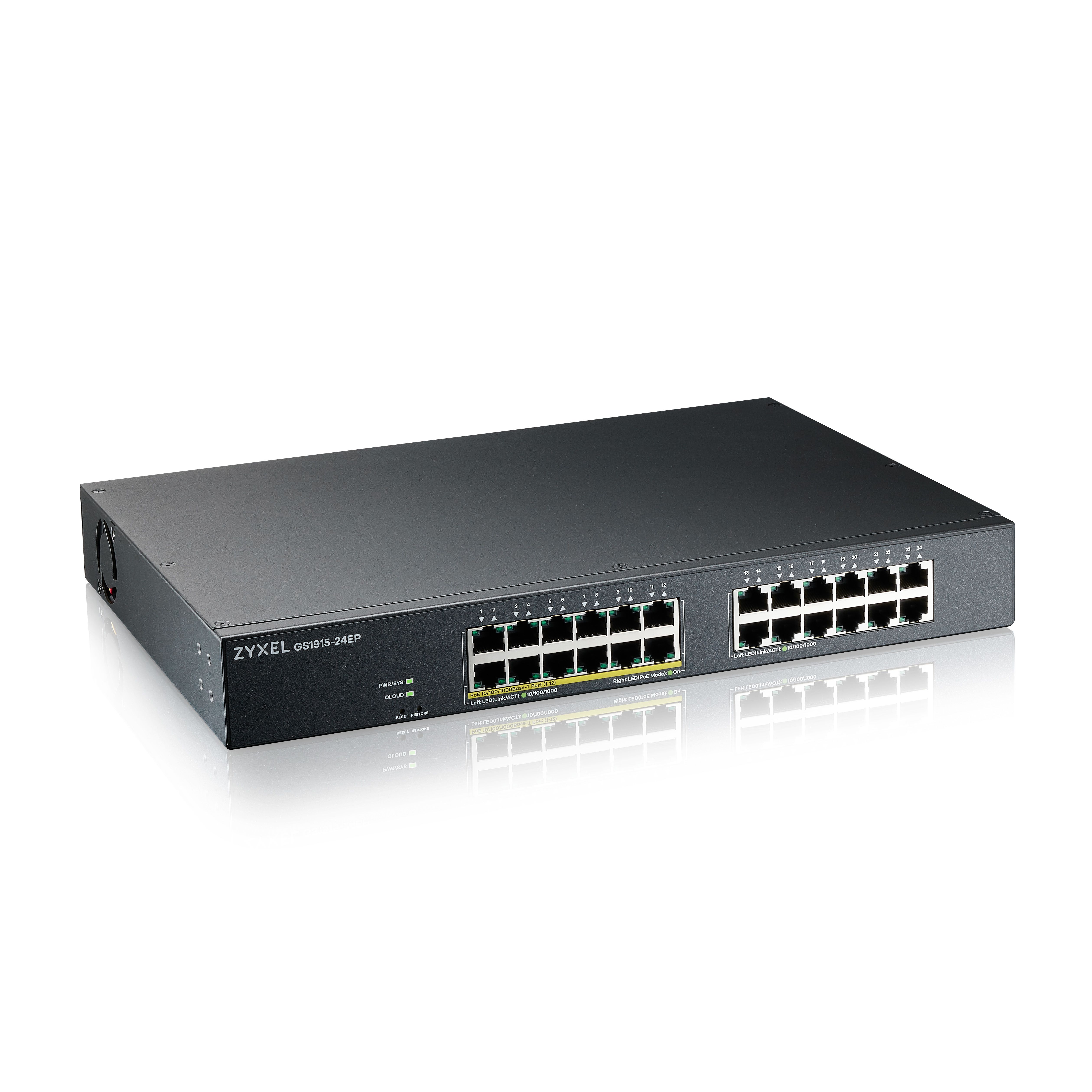 Zyxel GS1915-24EP - Switch - Managed - L2 - 24 x Gigabit Ethernet - PoE - 1U - Black